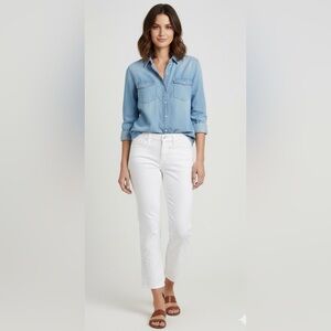 Tory Burch White Cropped Jeans